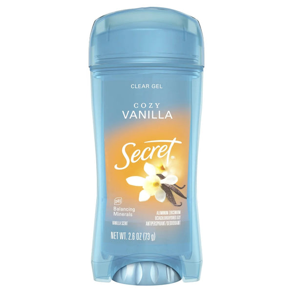 Fresh Clear Gel Antiperspirant Deodorant for Women, Cozy Vanilla Scent - 2 packs - 2.6 oz per pack - plus 3 My Outlet Mall Resealable Storage Pouches