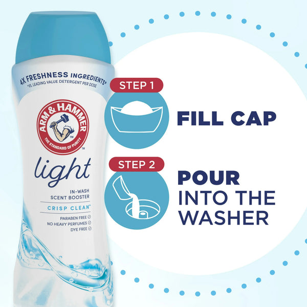 Light In-Wash Scent Booster, Laundry Scent Booster Crisp Clean Scent- 1 pack - 24 oz per pack - plus 3 My Outlet Mall Resealable Storage Pouches