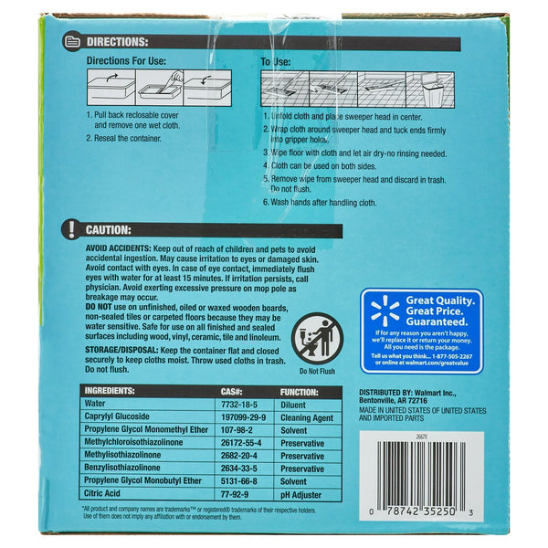 Wet Mopping Cloth Refills - 1 pack - 38 count per pack - plus 3 My Outlet Mall Resealable Storage Pouches