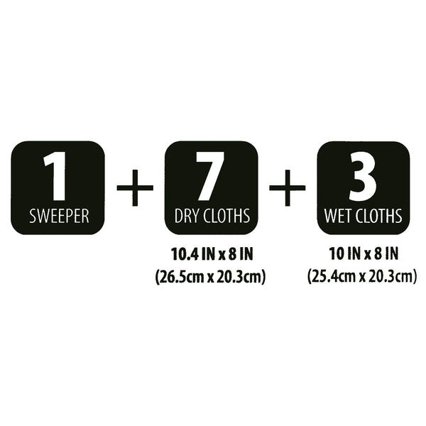 Wet & Dry Mop Sweeper Kit (1 Mop Kit, 10 Pad Refills) - 2 packs - plus 3 My Outlet Mall Resealable Storage Pouches