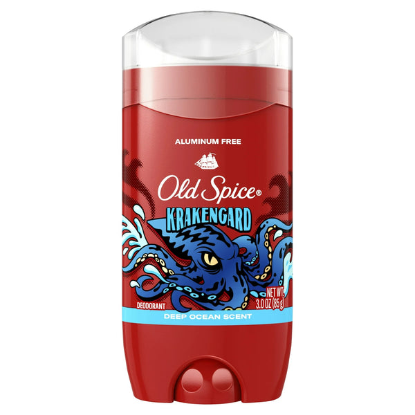 Old Spice Aluminum Free Deodorant for Men, Stick, Krakengard, Deep Ocean Scent - 1 pack - 3 oz per pack - plus 3 My Outlet Mall Resealable Storage Pouches
