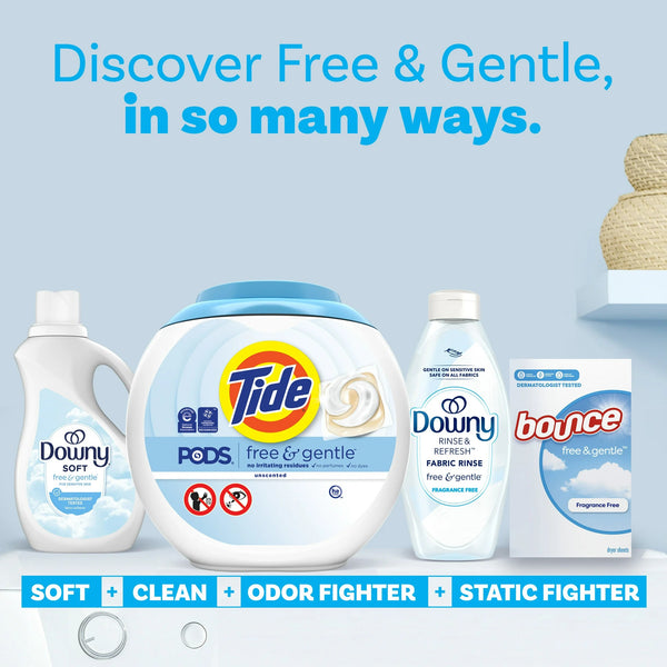 Free and Gentle Laundry Detergent Packs, Hypoallergenic, Unscented- 1 pack - 31 countper pack - plus 3 My Outlet Mall Resealable Storage Pouches