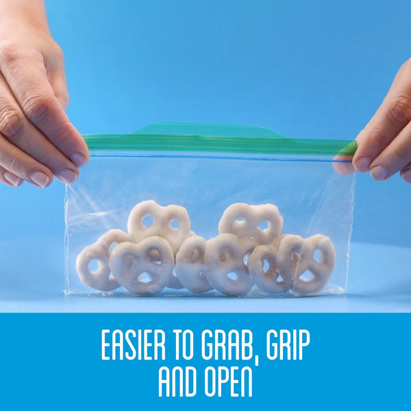 Brand Snack Bags with Grip 'n Seal Technology  - 2 Packs - 100 Count per pack- plus 3 My Outlet Mall Resealable Storage Pouches