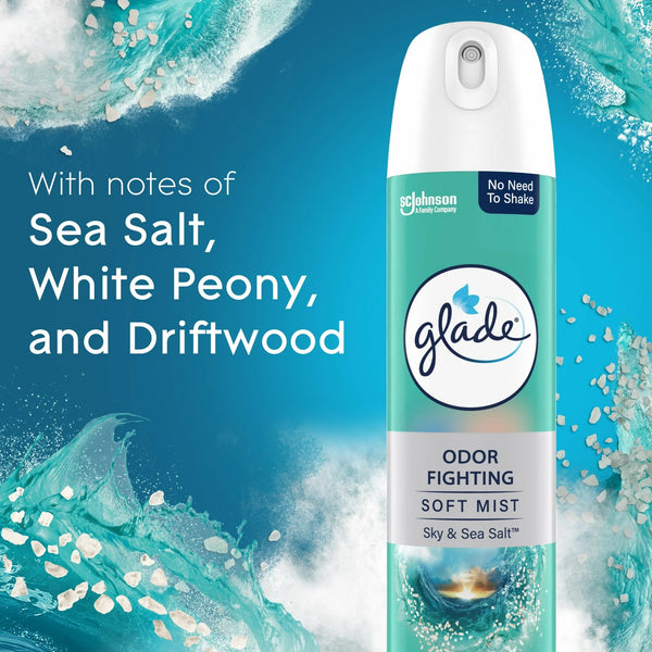Air Freshener Spray Infused with Essential Oils, Sky & Sea Salt - 1 pack - 8.0 oz per pack - plus 3 My Outlet Mall Resealable Storage Pouches