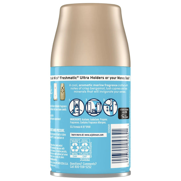 Automatic Spray Air Freshener Refills, Sea Mist & Cypress, Fresh Collection - 1 pack - 6.2 oz per pack - plus 3 My Outlet Mall Resealable Storage Pouches