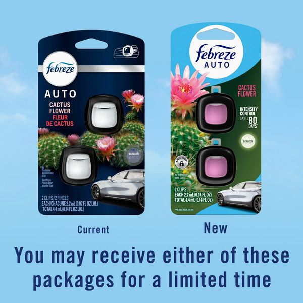 Car Air Freshener, Odor-Fighting Car Vent Clip, Cactus Flower - 1 pack - 2 count per pack plus 3 My Outlet Mall Resealable Storage Pouches