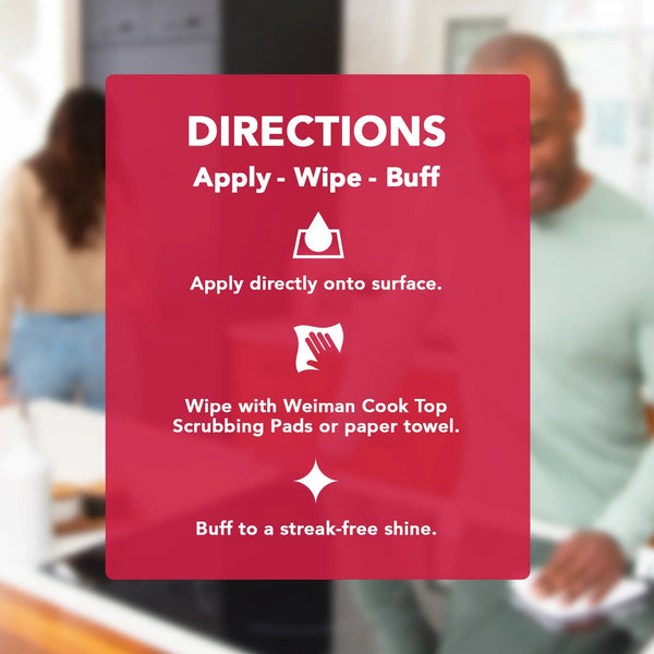 Cooktop Cleaner and Polish Cream for Glass, Ceramic and Induction Surfaces, Unscented - 3 packs - 15 oz per pack - plus 3 My Outlet Mall Resealable Storage Pouches