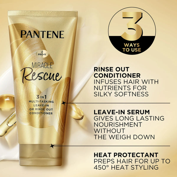 Miracle Rescue 3in1 Multi-Tasking Leave in Conditioner - 2 packs - 6Fl oz per pack - plus 3 My Outlet Mall Resealable Storage Pouches