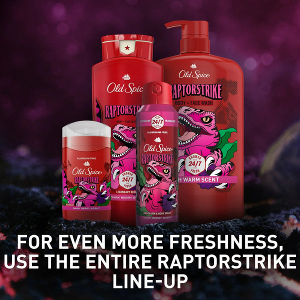 Aluminum Free Men's Deodorant, Invisible Solid Stick, Raptorstrike, Dark Berry Scent - 1 pack - 3 oz per pack - plus 3 My Outlet Mall Resealable Storage Pouches