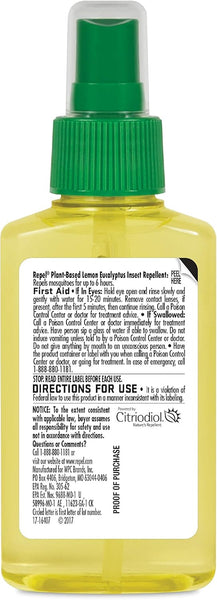 Plant-Based Lemon Eucalyptus Insect Repellent, Repels Mosquitoes for up to 6 Hours - 2 packs - 4 oz per pack - plus 3 My Outlet Mall Resealable Storage Pouches