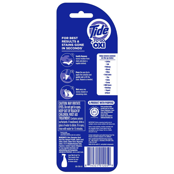 To Go Instant Laundry Stain Remover Pen and Spot Cleaner, Travel and Pocket Size Stain Stick - 1 pack - 0.33 fl oz per pack - plus 3 My Outlet Mall Resealable Storage Pouches