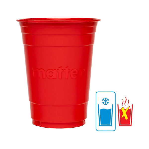 Compostable Disposable Cups, 18 oz, Red - 1 pack - 50 Count per pack - plus 3 My Outlet Mall Resealable Storage Pouches