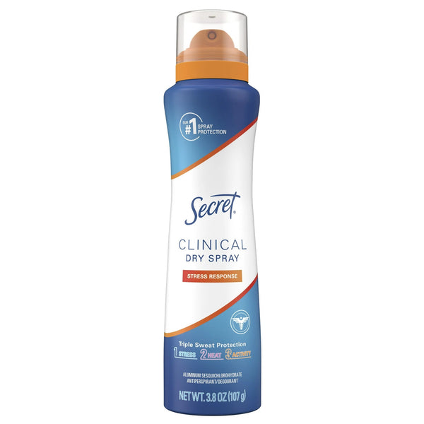 Clinical Strength Dry Spray Antiperspirant & Deodorant for Women, Stress Response Scent - 3 packs - 3.8 oz per pack - plus 3 My Outlet Mall Resealable Storage Pouches
