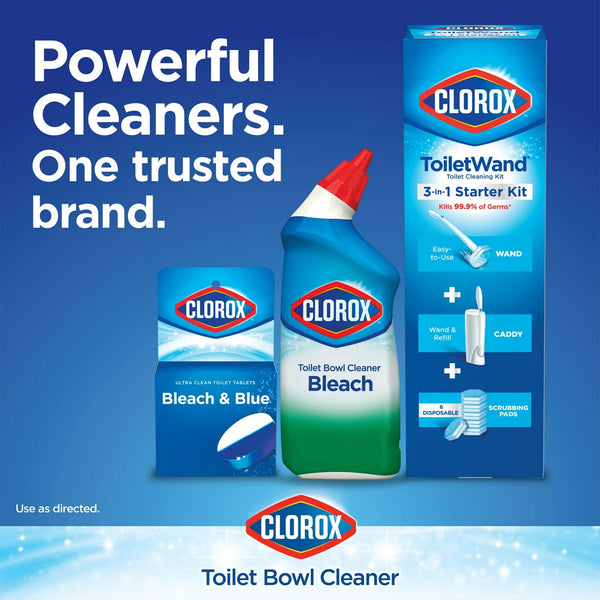 Bleach and Blue Toilet Bowl Cleaner Tablets, Rain Clean - 1 pack - 2 Count - plus 3 My Outlet Mall Resealable Storage Pouches