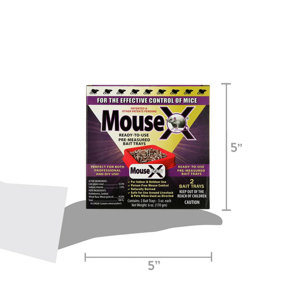 Ready-to-Use Mouse Killer Bait Trays - 2 packs - 2 Count - plus 3 My Outlet Mall Resealable Storage Pouches