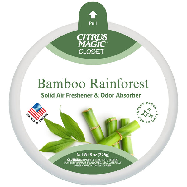 For Closets Odor Absorbing Solid Air Freshener, Bamboo Rainforest -  1 pack - 8 oz per pack plus 3 My Outlet Mall Resealable Storage Pouches