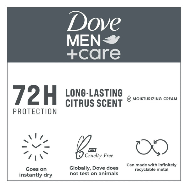Men+Care Extra Fresh Long Lasting Antiperspirant Deodorant Dry Spray, Citrus - 1 pack - 3.8 oz per pack - plus 3 My Outlet Mall Resealable Storage Pouches