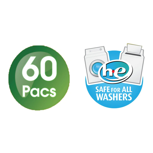 Ultimate Fresh Laundry Pacs, Original Clean- 1 pack - 60 count per pack - plus 3 My Outlet Mall Resealable Storage Pouches