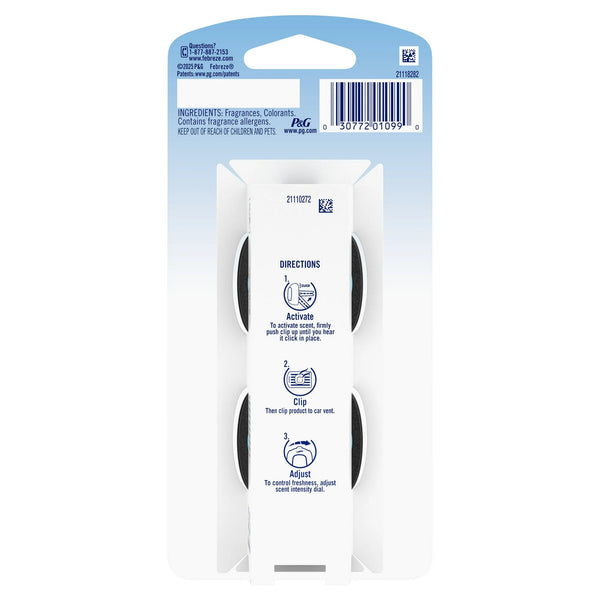 Auto Car Air Freshener, Odor-Fighting Car Vent Clip, Platinum Ice, 2 Count - 1 pack - plus 3 My Outlet Mall Resealable Storage Pouches