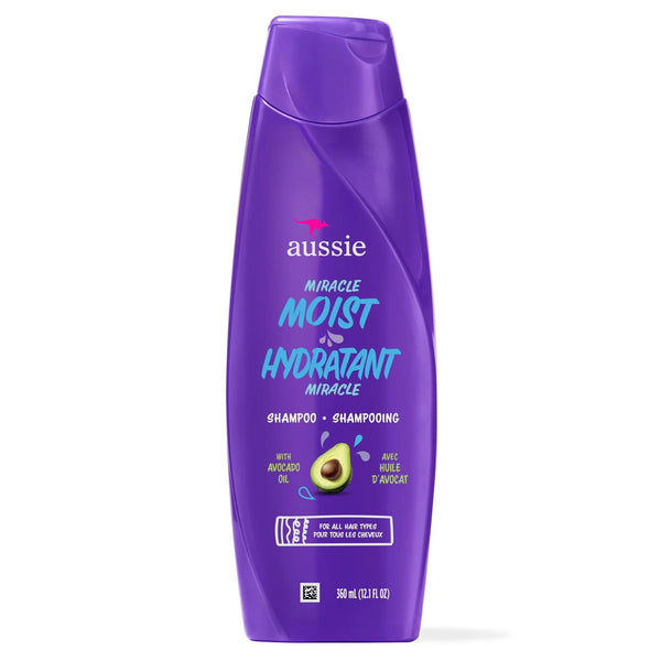 Miracle Moist Shampoo for All Hair Types with Avocado, Moisturizing, Paraben Free - 1 pack - 12.1 oz per pack - plus 3 My Outlet Mall Resealable Storage Pouches