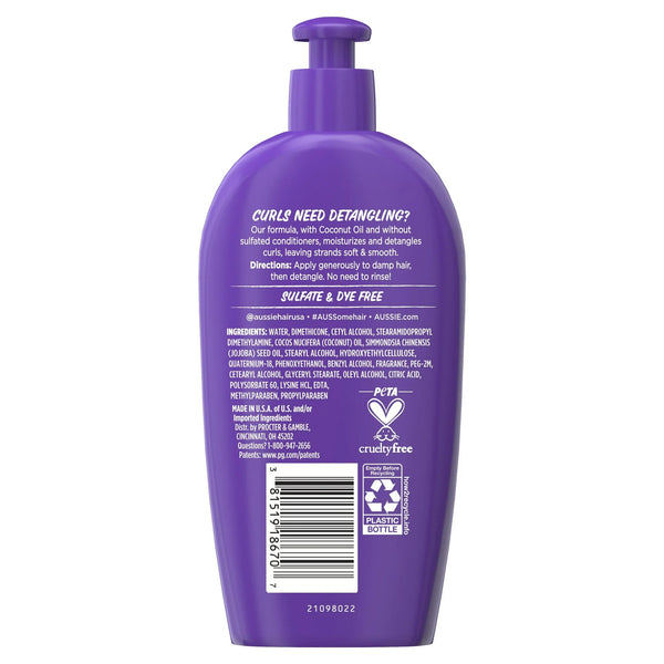 Miracle Curls Leave-in Detangling Milk, for Curly Hair Types Paraben Free - 1 pack - 6.7Fl oz per pack - plus 3 My Outlet Mall Resealable Storage Pouches