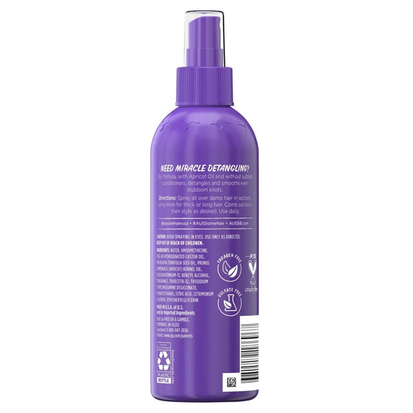 Total Miracle Hair Detangling Spray with Apricot Oil for All Hair Types - 1 pack - 8Fl oz per pack - plus 3 My Outlet Mall Resealable Storage Pouches