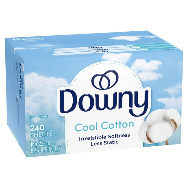 Fabric Softener Dryer Sheets, Cool Cotton Scent - 2 packs - 240 Count - plus 3 My Outlet Mall Resealable Storage Pouches