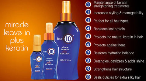 Miracle Leave-In Conditioner Plus Keratin - 1 pack - 4 oz per pack - plus 3 My Outlet Mall Resealable Storage Pouches