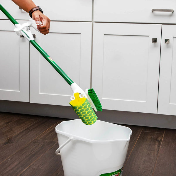 Nitty Gritty Roller Sponge Mop with Scrub Brush - 1 pack - plus 3 My Outlet Mall Resealable Storage Pouches