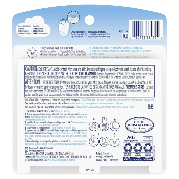 Plug In Air Freshener, Odor-Fighting Oil Refill, Southern Lilac Mornings, 2 Refills - 1 pack - plus 3 My Outlet Mall Resealable Storage Pouches