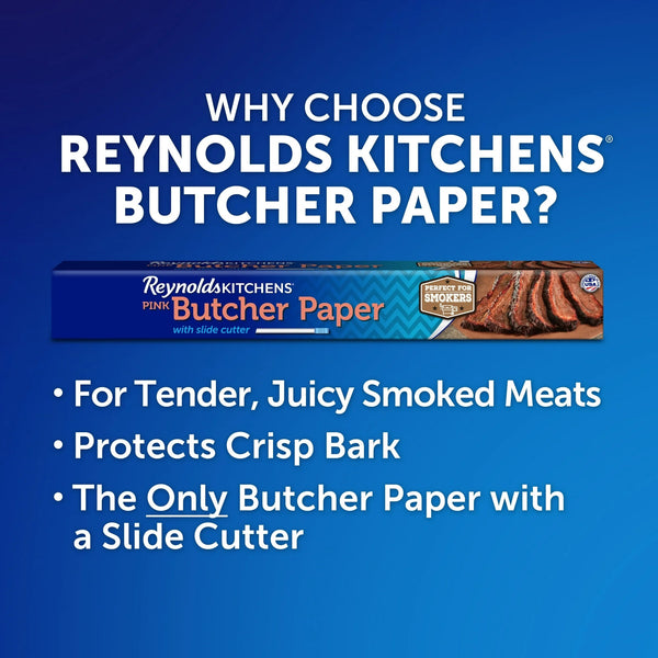 Kitchens Butcher Paper for Smoking Meat with Slide Cutter, Pink, 75 square feet - 1 pack - plus 3 My Outlet Mall Resealable Storage Pouches