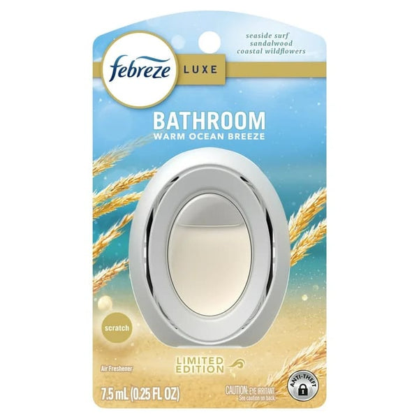Bathroom Air Freshener, Small Spaces Odor-Fighting, Warm Ocean Breeze - 1 pack - plus 3 My Outlet Mall Resealable Storage Pouches