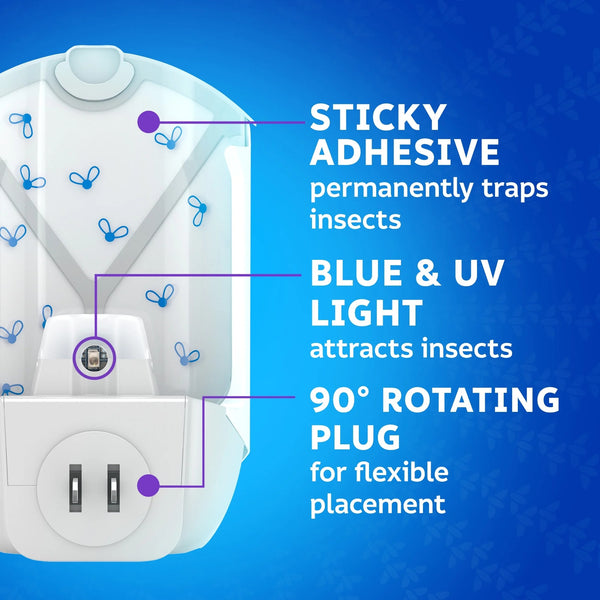 Flying Insect Indoor Fly Trap (1 Device + 1 Refill) - 1 pack - plus 3 My Outlet Mall Resealable Storage Pouches