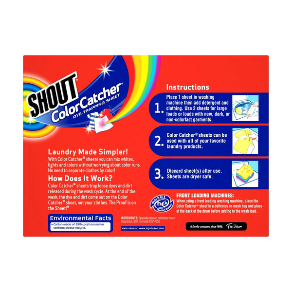 Color Catcher, Laundry Dye-Trapping Sheets -  2 Packs- 24 Sheets per pack plus 3 My Outlet Mall Resealable Storage Pouches