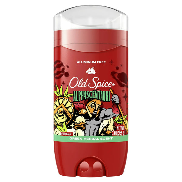 Aluminum Free Deodorant for Men, Alphascentauri, Green Herbal Scent - 1 pack - 3 oz per pack - plus 3 My Outlet Mall Resealable Storage Pouches