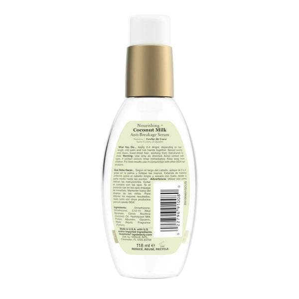Coconut Milk Moisturizing Strength & Shine, Leave-In Treatment Hair Serum - 1 pack - 4Fl oz per pack - plus 3 My Outlet Mall Resealable Storage Pouches