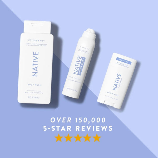 Deodorant Sensitive, Aluminum Free, Cotton & Lily - 3 packs - 2.65 oz per pack - plus 3 My Outlet Mall Resealable Storage Pouches