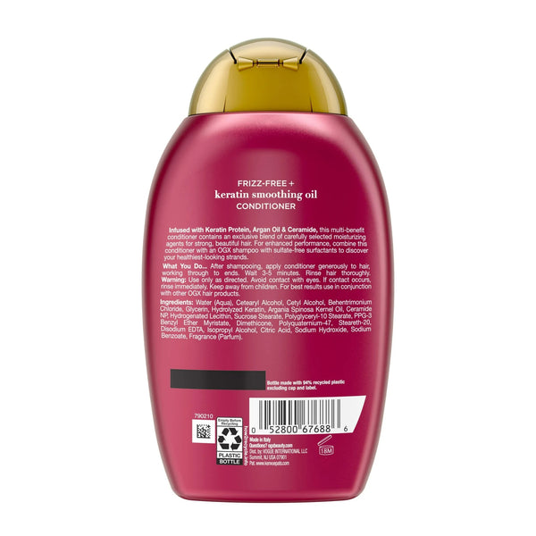 Frizz-Free + Keratin Smoothing Oil Conditioner - 1 pack - 13Fl oz per pack - plus 3 My Outlet Mall Resealable Storage Pouches