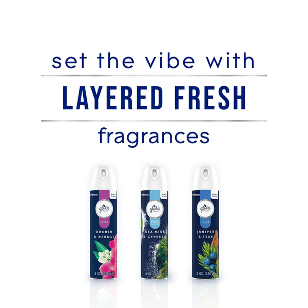 Air Freshener Spray, Orchid & Neroli, Fresh Collection, Fragrance Infused with Essential Oils, 100% Natural Propellent - 2 packs - 8.0 oz per pack - plus 3 My Outlet Mall Resealable Storage Pouches