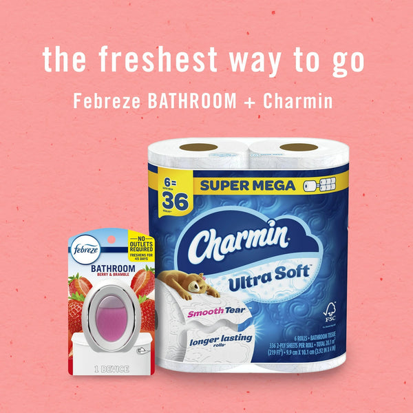 Bathroom Air Freshener, Small Spaces Odor-Fighting, Berry & Bramble, 3 Count - 1 pack - plus 3 My Outlet Mall Resealable Storage Pouches
