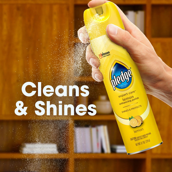 Expert Care, Wood Polish Shines and Protects, Lemon Enhancing, Aerosol - 1 pack - 9.7 oz per pack - plus 3 My Outlet Mall Resealable Storage Pouches