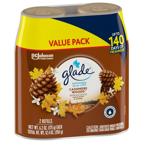 Automatic Spray Refill, Air Freshener, Comforting Cashmere Woods - 1 pack - 2 count per pack - plus 3 My Outlet Mall Resealable Storage Pouches