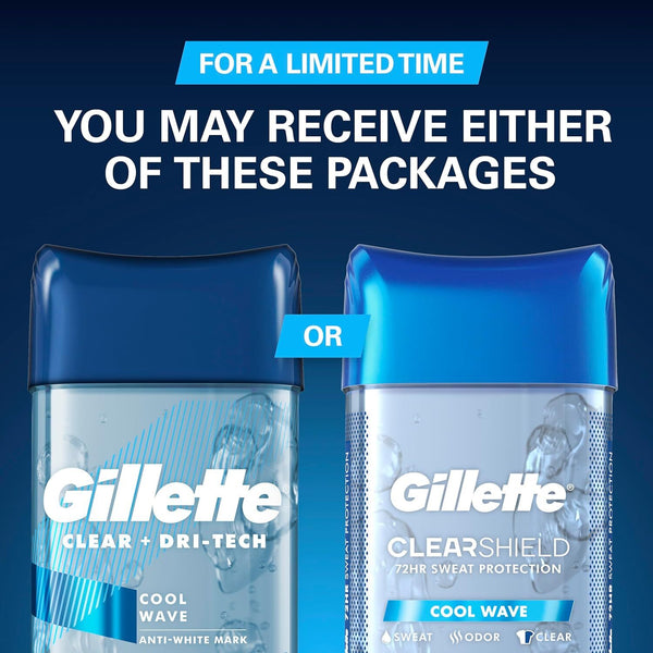 Cool Wave Clear Gel Men's Antiperspirant and Deodorant - 1 pack - 3.8 oz per pack - plus 3 My Outlet Mall Resealable Storage Pouches