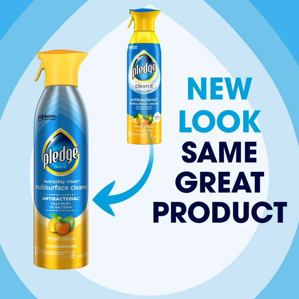 Everyday Cleaner Multi Surface Antibacterial Cleaner, Essential Cleaning Supplies, Aerosol, Fresh Citrus - 2 packs - 9.7 oz per pack - plus 3 My Outlet Mall Resealable Storage Pouches
