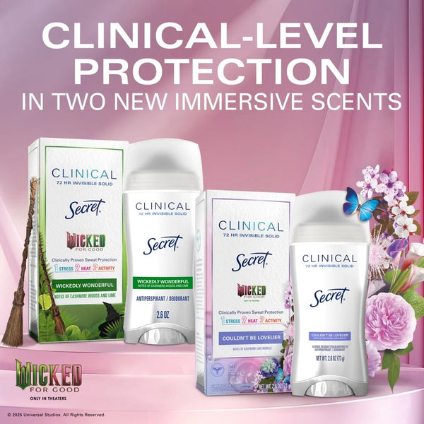 Clinical Invisible Solid Antiperspirant & Deodorant for Women, Couldn't be Lovelier, Notes of Raspberry and Bubbles - 1 pack - 2.6 oz per pack - plus 3 My Outlet Mall Resealable Storage Pouches