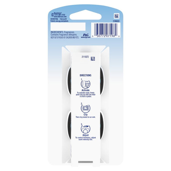 Auto Car Air Freshener, Odor-Fighting Car Vent Clip, Noir, 2 Count - 1 pack - plus 3 My Outlet Mall Resealable Storage Pouches