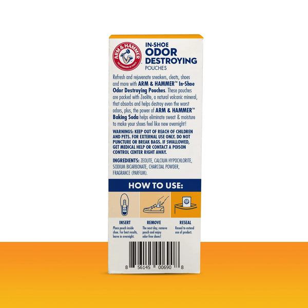 In-Shoe Odor Destroying Pouches - 1 pack - 2 count per pack - plus 3 My Outlet Mall Resealable Storage Pouches