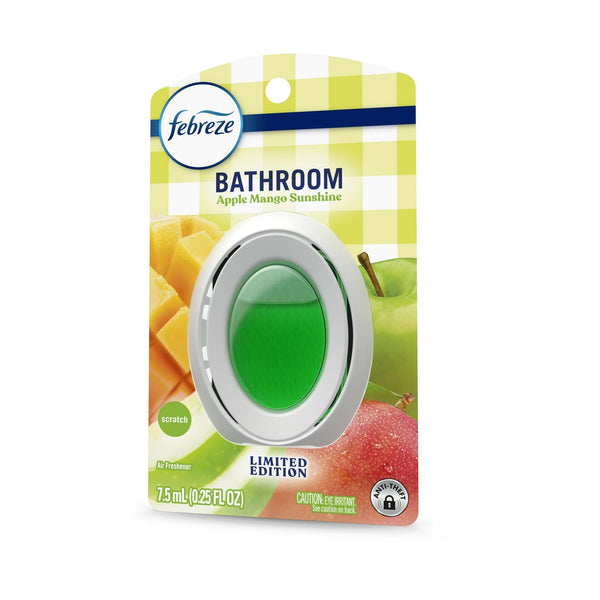 Bathroom Air Freshener, Small Spaces Odor-Fighting, Apple Mango Sunshine - 2 packs - plus 3 My Outlet Mall Resealable Storage Pouches