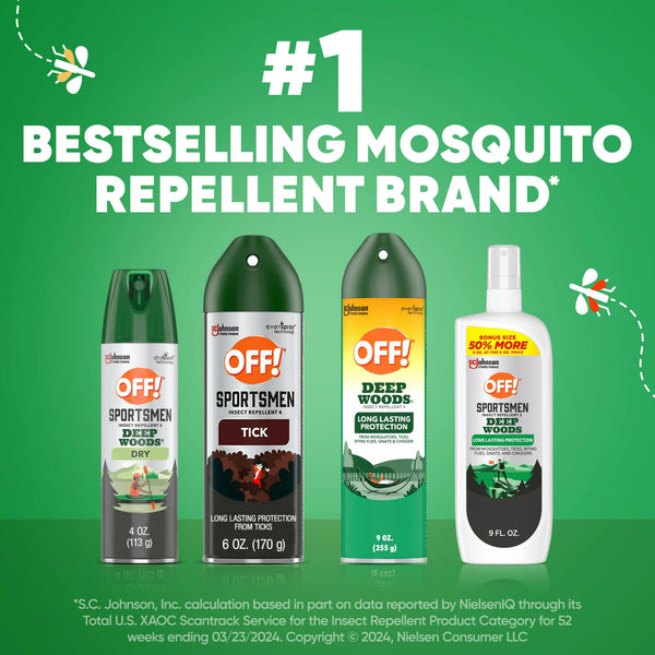 Deep Woods Sportsmen 25% Deet Insect Repellent II, Mosquito Bug Spray, Bonus Size - 1 pack - 9 oz per pack - plus 3 My Outlet Mall Resealable Storage Pouches