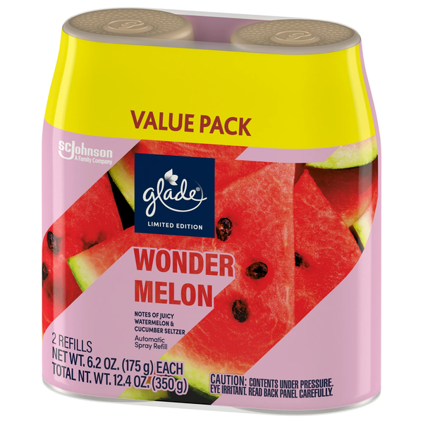 Automatic Spray Refill, Air Freshener, Infused with Essential Oils, Wonder Melon, 6.2 oz - 1 pack - 2 Count per pack - plus 3 My Outlet Mall Resealable Storage Pouches